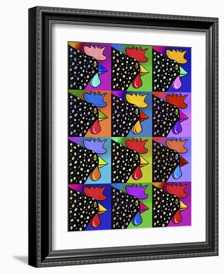 Pop Art Rooster-Howie Green-Framed Giclee Print