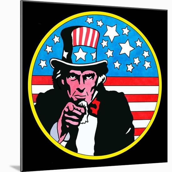 Pop Art Uncle Sam Circle-Howie Green-Mounted Giclee Print