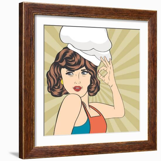 Pop Art Woman Cook-Eva Andreea-Framed Art Print