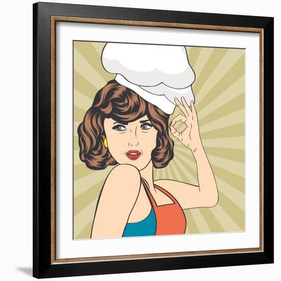 Pop Art Woman Cook-Eva Andreea-Framed Art Print