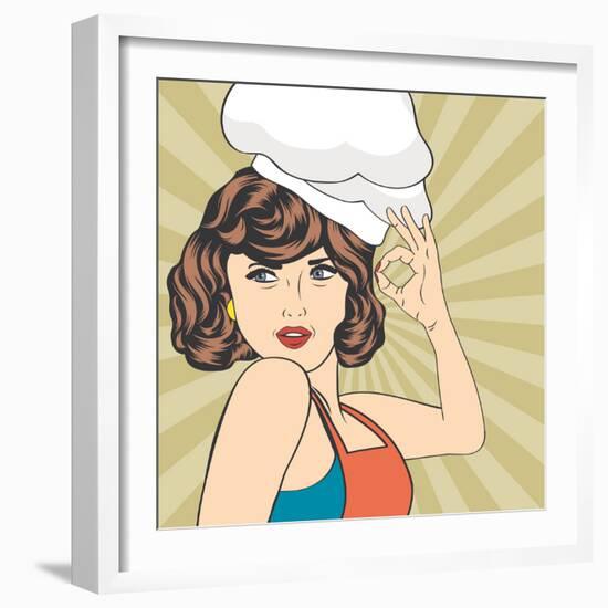 Pop Art Woman Cook-Eva Andreea-Framed Art Print