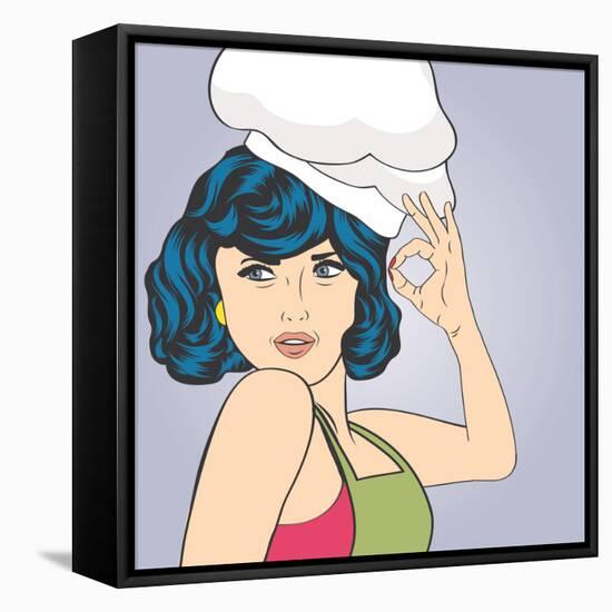 Pop Art Woman Cook-Eva Andreea-Framed Stretched Canvas