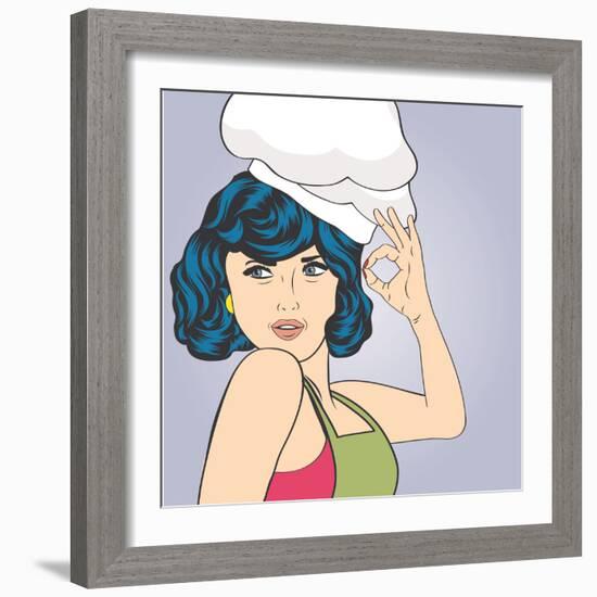 Pop Art Woman Cook-Eva Andreea-Framed Premium Giclee Print