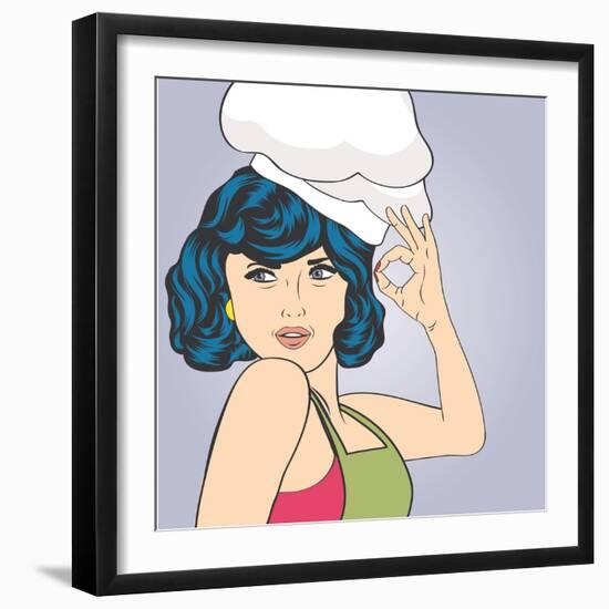 Pop Art Woman Cook-Eva Andreea-Framed Premium Giclee Print