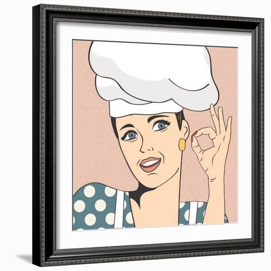 Pop Art Woman Cook-Eva Andreea-Framed Art Print