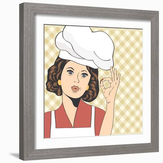 Pop Art Woman Cook-Eva Andreea-Framed Art Print