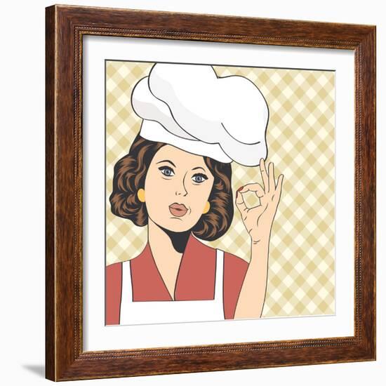 Pop Art Woman Cook-Eva Andreea-Framed Art Print