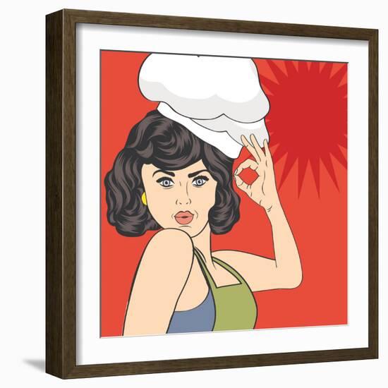 Pop Art Woman Cook-Eva Andreea-Framed Art Print