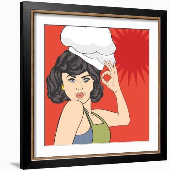 Pop Art Woman Cook-Eva Andreea-Framed Art Print