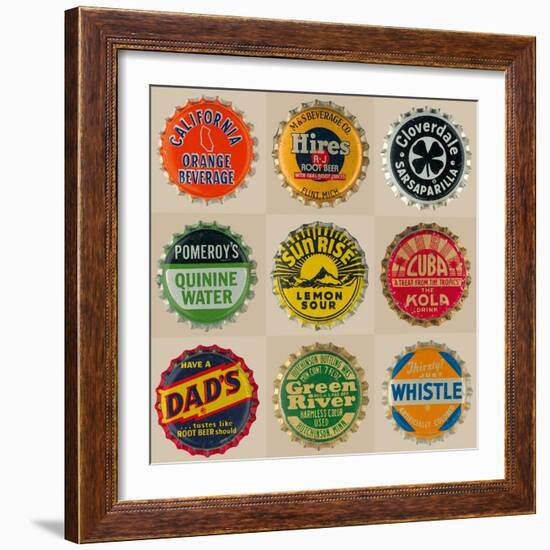 Pop Bottletops I-The Vintage Collection-Framed Giclee Print