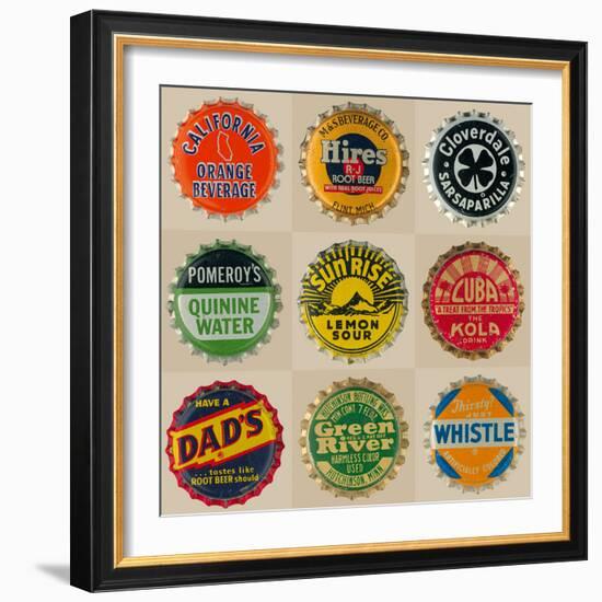 Pop Bottletops I-The Vintage Collection-Framed Giclee Print