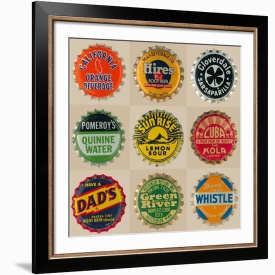 Pop Bottletops I-The Vintage Collection-Framed Giclee Print