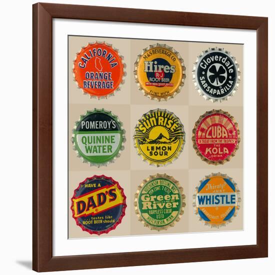 Pop Bottletops I-The Vintage Collection-Framed Giclee Print