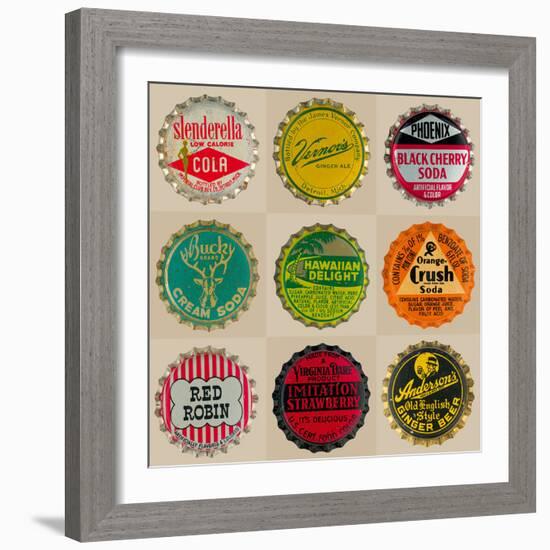 Pop Bottletops II-The Vintage Collection-Framed Giclee Print