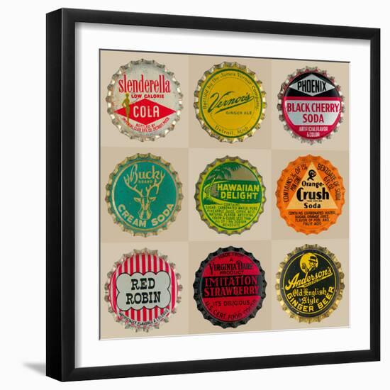 Pop Bottletops II-The Vintage Collection-Framed Giclee Print