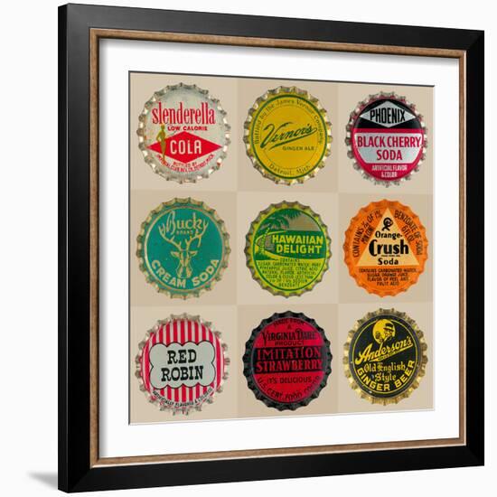 Pop Bottletops II-The Vintage Collection-Framed Giclee Print