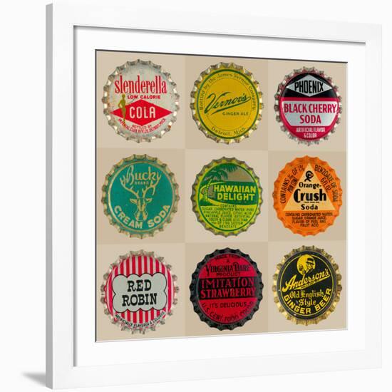 Pop Bottletops II-The Vintage Collection-Framed Giclee Print