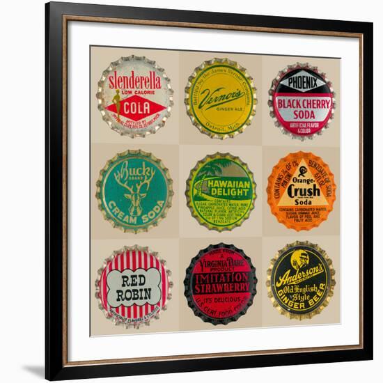 Pop Bottletops II-The Vintage Collection-Framed Giclee Print