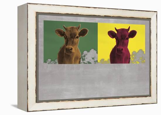 Pop Cattle - Duet-Eccentric Accents-Framed Stretched Canvas