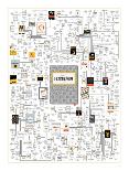 A Diagrammatical Dissertation on Opening Lines of Notable Novels-Pop Chart Lab-Framed Art Print