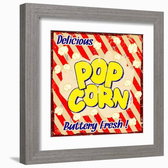 Pop Corn Vintage Poster-radubalint-Framed Art Print