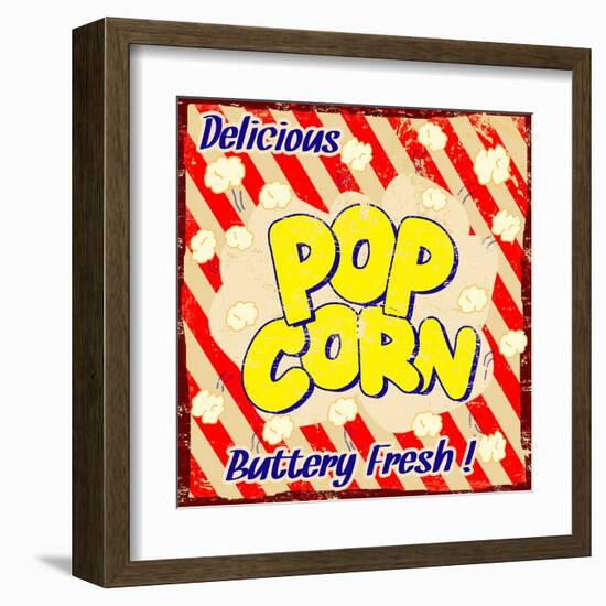 Pop Corn Vintage Poster-radubalint-Framed Art Print