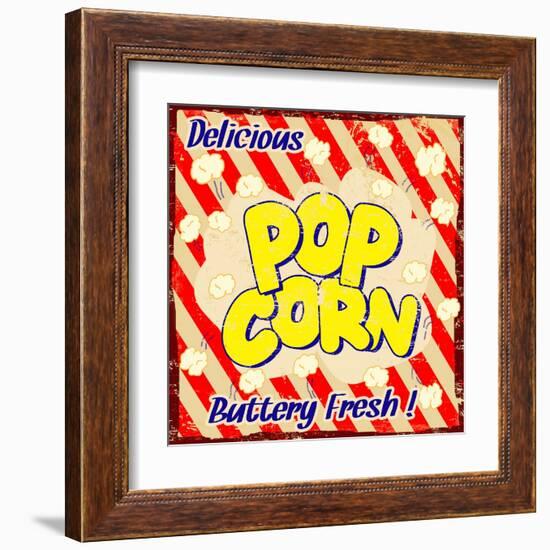 Pop Corn Vintage Poster-radubalint-Framed Art Print