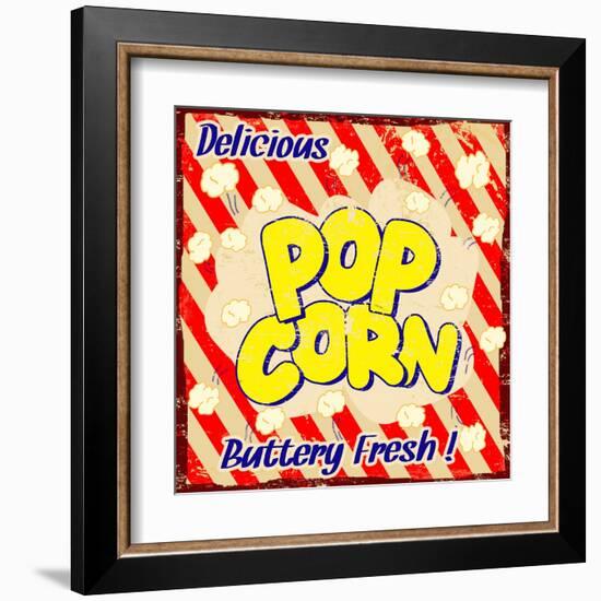 Pop Corn Vintage Poster-radubalint-Framed Art Print