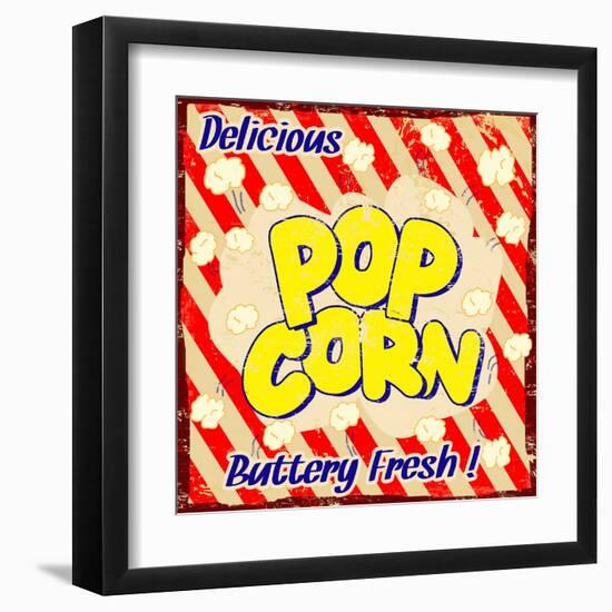 Pop Corn Vintage Poster-radubalint-Framed Art Print