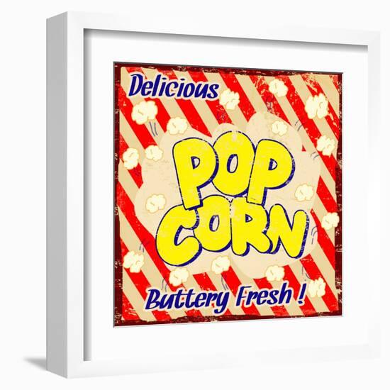 Pop Corn Vintage Poster-radubalint-Framed Art Print