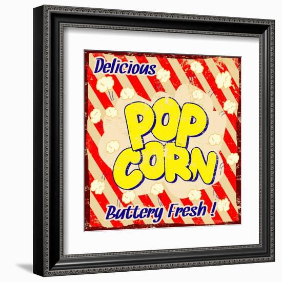 Pop Corn Vintage Poster-radubalint-Framed Art Print