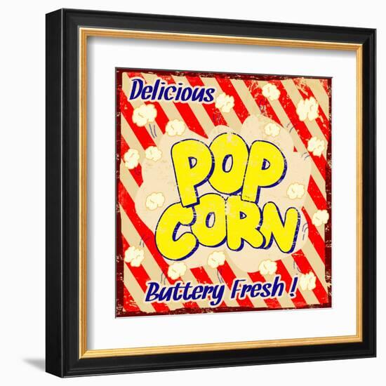 Pop Corn Vintage Poster-radubalint-Framed Art Print