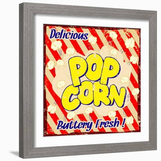 Pop Corn Vintage Poster-radubalint-Framed Art Print