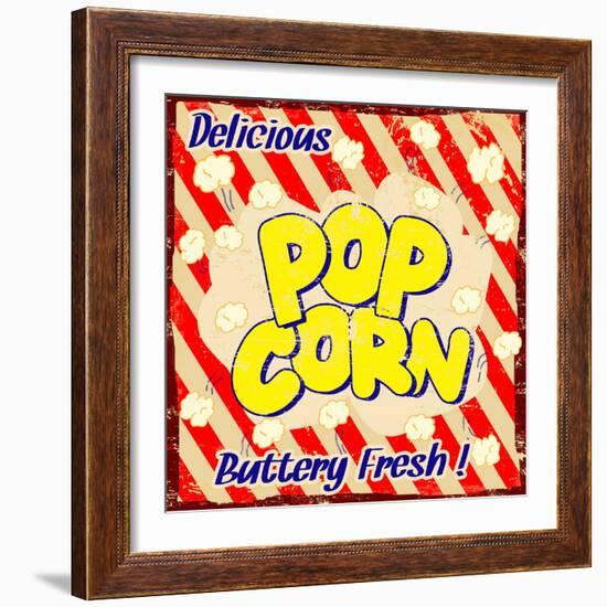 Pop Corn Vintage Poster-radubalint-Framed Art Print