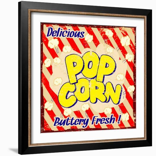 Pop Corn Vintage Poster-radubalint-Framed Art Print