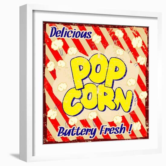 Pop Corn Vintage Poster-radubalint-Framed Art Print