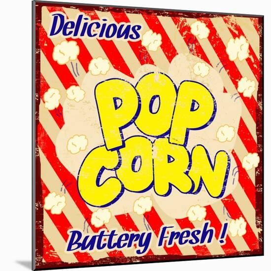 Pop Corn Vintage Poster-radubalint-Mounted Art Print