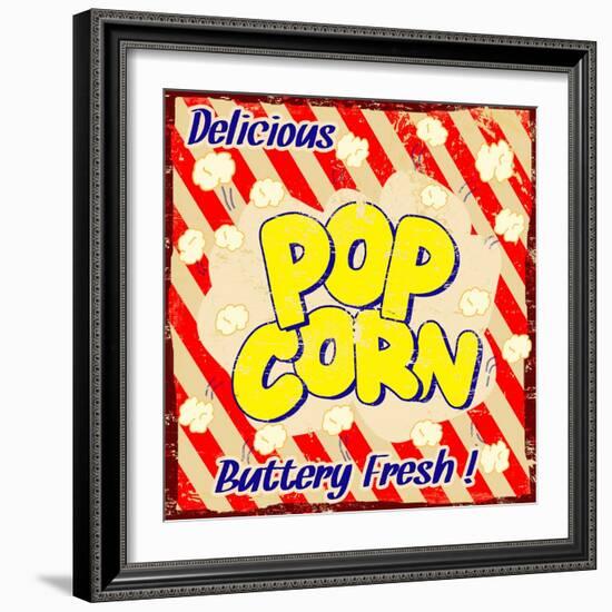 Pop Corn Vintage Poster-radubalint-Framed Art Print