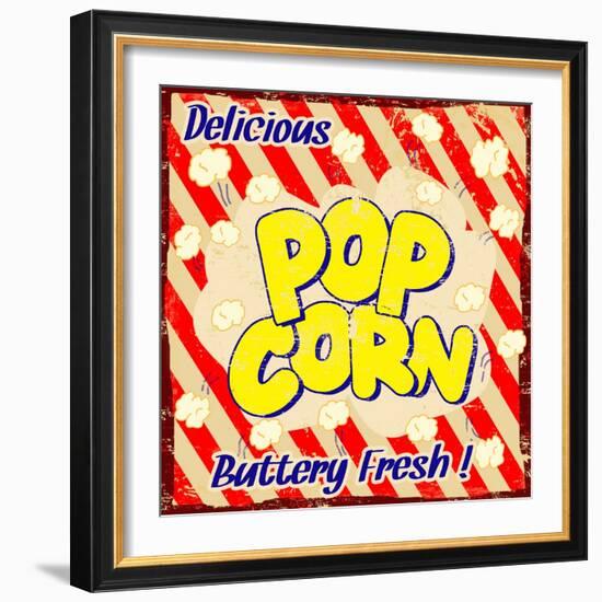 Pop Corn Vintage Poster-radubalint-Framed Art Print