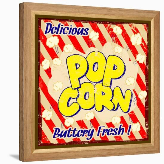 Pop Corn Vintage Poster-radubalint-Framed Stretched Canvas