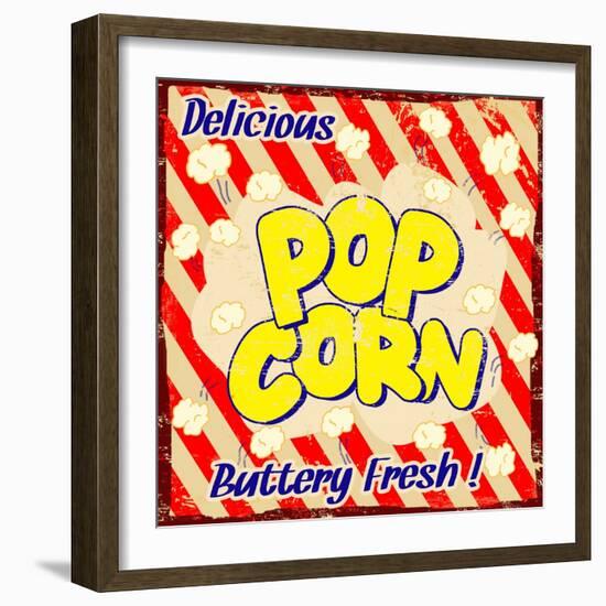 Pop Corn Vintage Poster-radubalint-Framed Premium Giclee Print