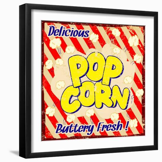 Pop Corn Vintage Poster-radubalint-Framed Premium Giclee Print