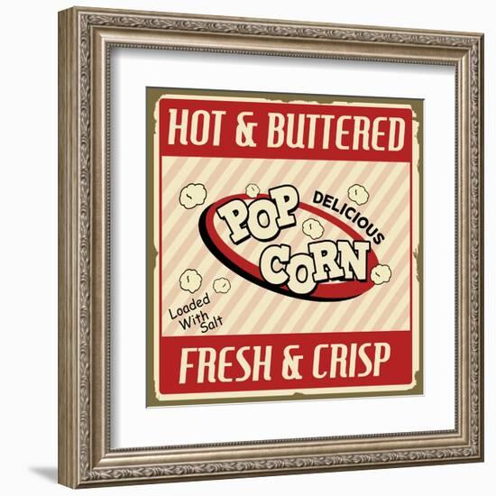 Pop Corn Vintage Poster-radubalint-Framed Art Print