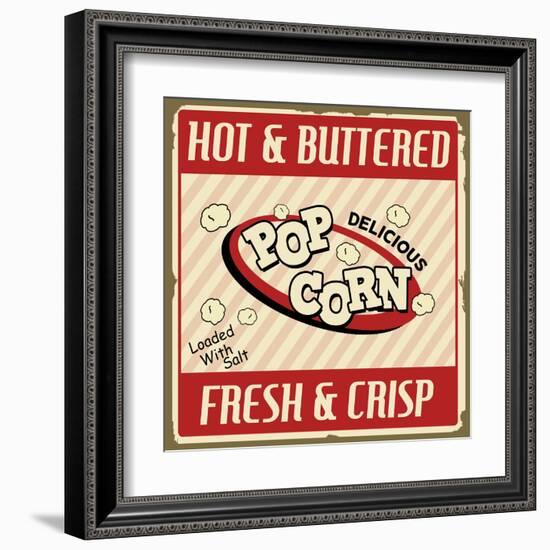 Pop Corn Vintage Poster-radubalint-Framed Art Print