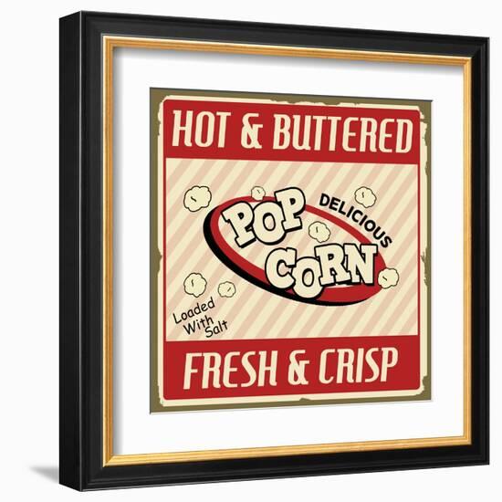 Pop Corn Vintage Poster-radubalint-Framed Art Print