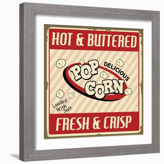 Pop Corn Vintage Poster-radubalint-Framed Art Print