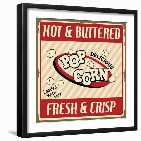 Pop Corn Vintage Poster-radubalint-Framed Art Print