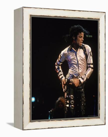 Pop Entertainer Michael Jackson Singing and Dancing at Event-David Mcgough-Framed Premier Image Canvas