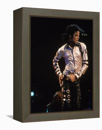 Pop Entertainer Michael Jackson Singing and Dancing at Event-David Mcgough-Framed Premier Image Canvas