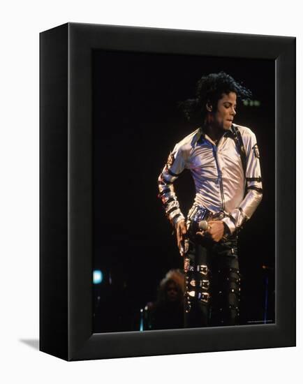 Pop Entertainer Michael Jackson Singing and Dancing at Event-David Mcgough-Framed Premier Image Canvas